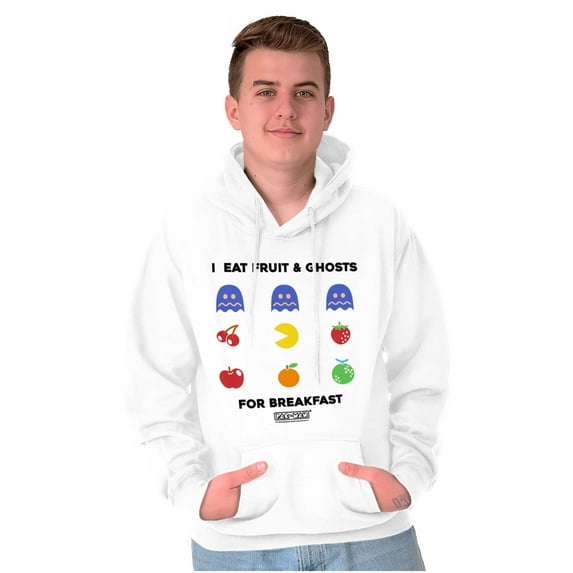 PACMAN Fruit and Ghosts for Breakfast Unisex Plus Size Hoodie Brisco Brands 4X