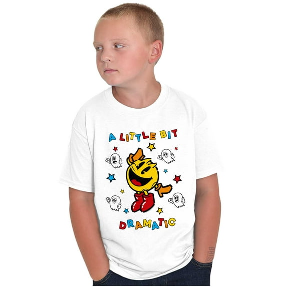 PACMAN Game A Little Bit Dramatic Crewneck T Shirts Boy Girl Teen Brisco Brands S