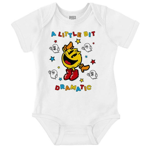 PACMAN Game A Little Bit Dramatic Romper Boys or Girls Infant Baby Brisco Brands NB