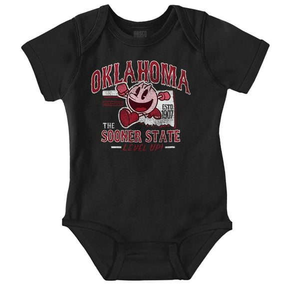PACMAN Game Oklahoma Sooner State Romper Boys or Girls Infant Baby Brisco Brands 18M