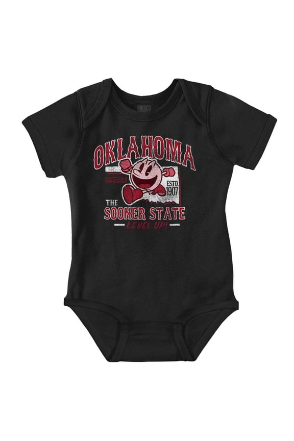 PACMAN Game Oklahoma Sooner State Romper Boys or Girls Infant Baby Brisco Brands 6M