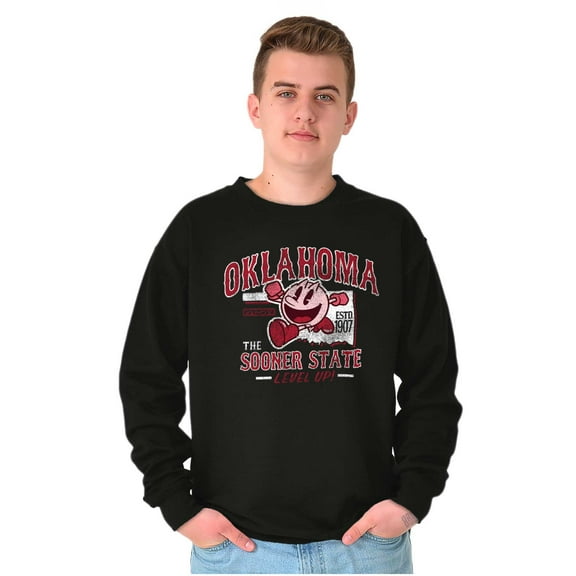 PACMAN Game Oklahoma Sooner State Sweatshirt for Men or Women Brisco Brands S