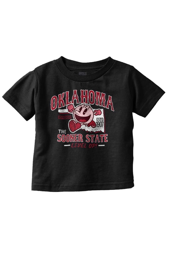 PACMAN Game Oklahoma Sooner State Toddler Boy Girl T Shirt Infant Toddler Brisco Brands 6M