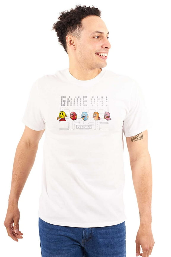PACMAN Game On Ghost Squad Cool Men's Graphic T Shirt Tees Brisco Brands M