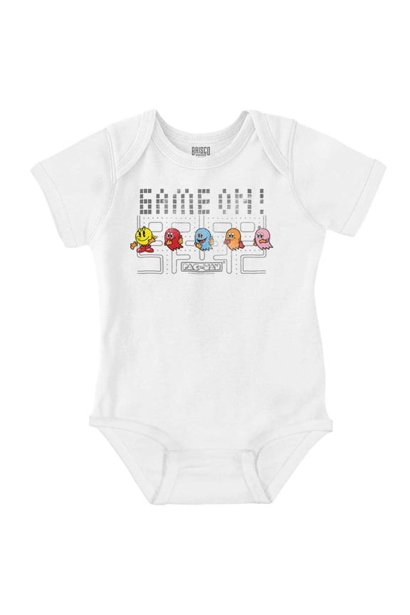 PACMAN Game On Ghost Squad Cool Romper Boys or Girls Infant Baby Brisco Brands 18M
