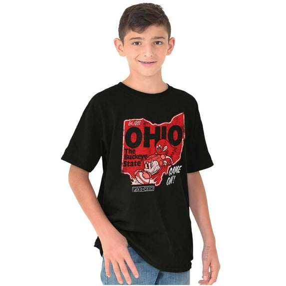 PACMAN Game On Ohio Buckeye State Crewneck T Shirts Boy Girl Teen Brisco Brands S