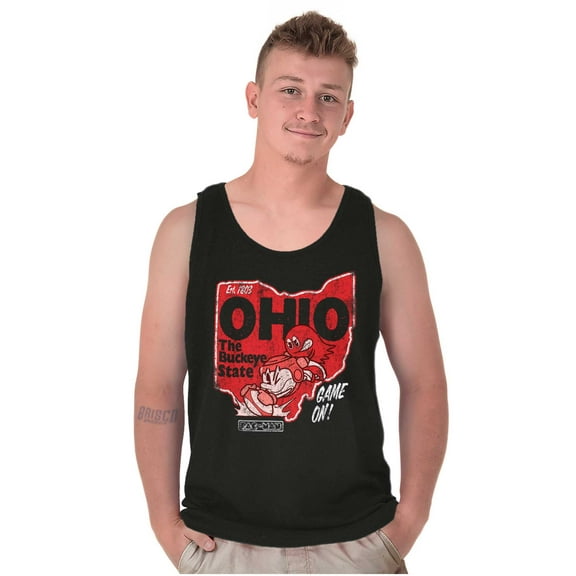 PACMAN Game On Ohio Buckeye State Tank Top T Shirts Men Women Brisco Brands S