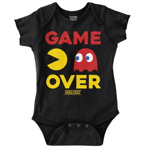 PACMAN Game Over Blinky Ghost Romper Boys or Girls Infant Baby Brisco Brands 12M