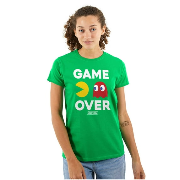 PACMAN Game Over Blinky Ghost Women's T Shirt Ladies Tee Brisco Brands L