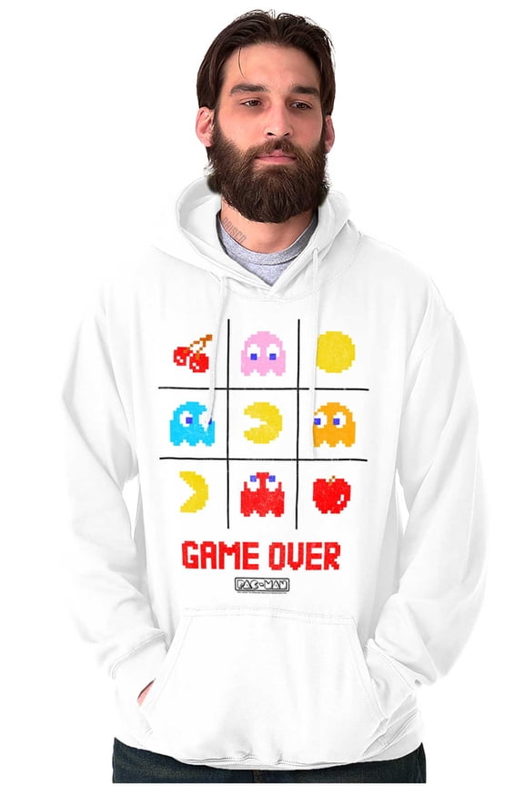 PACMAN Game Over Tic Tac Toe Ghosts Hoodie Sweatshirt Women Men Brisco Brands S
