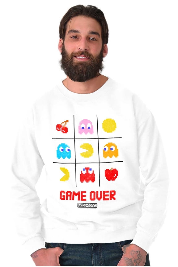 PACMAN Game Over Tic Tac Toe Ghosts Sweatshirt for Men or Women Brisco Brands X