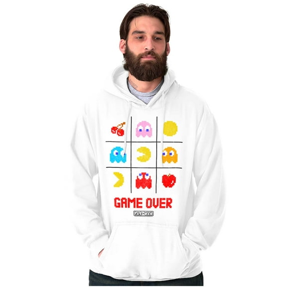 PACMAN Game Over Tic Tac Toe Ghosts Unisex Plus Size Hoodie Brisco Brands 5X