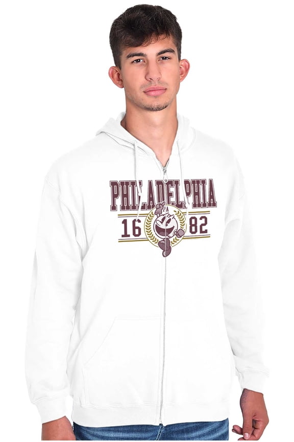 PACMAN Game Philadelphia Varsity Zip Up Hoodie Men's Women's Brisco Brands S