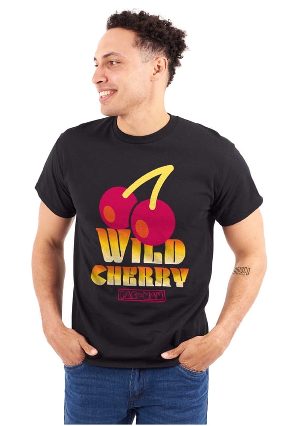 PACMAN Game Wild Cherry Power Up Men's Graphic T Shirt Tees Brisco Brands S