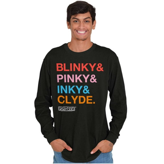PACMAN Ghosts Blinky Pinky Inky Clyde Long Sleeve TShirt Men Women Brisco Brands S