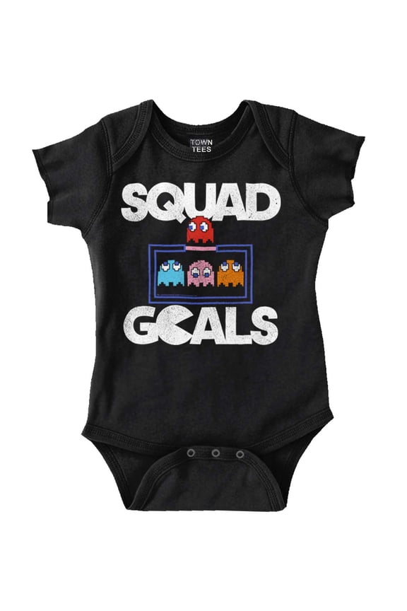 PACMAN Ghosts Squad Goals BFF Besties Romper Boys or Girls Infant Baby Brisco Brands 6M
