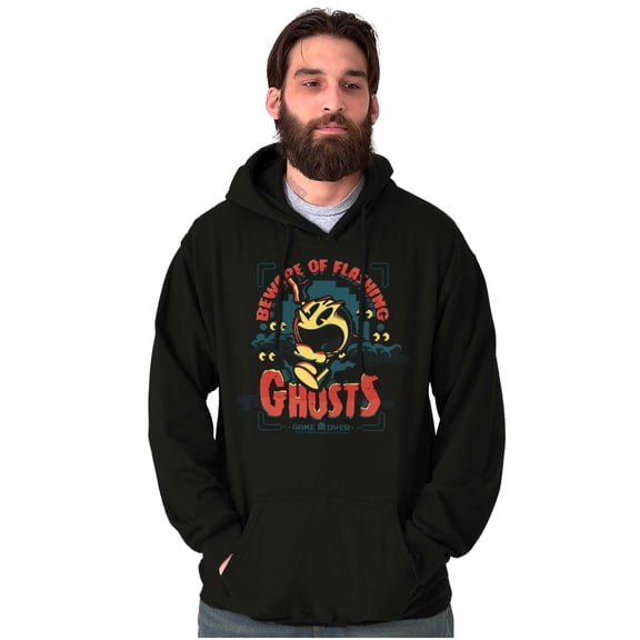 PACMAN Halloween Flashing Ghosts Unisex Plus Fleece Graphic Hoodie Brisco Brands 4X