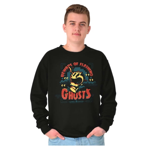 PACMAN Halloween Flashing Ghosts Unisex Plus Size Sweatshirt Brisco Brands 2X