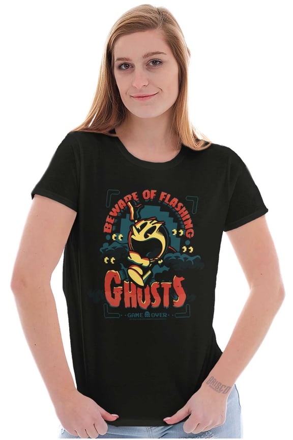PACMAN Halloween Flashing Ghosts Women's Plus Size Shirt Brisco Brands 2X