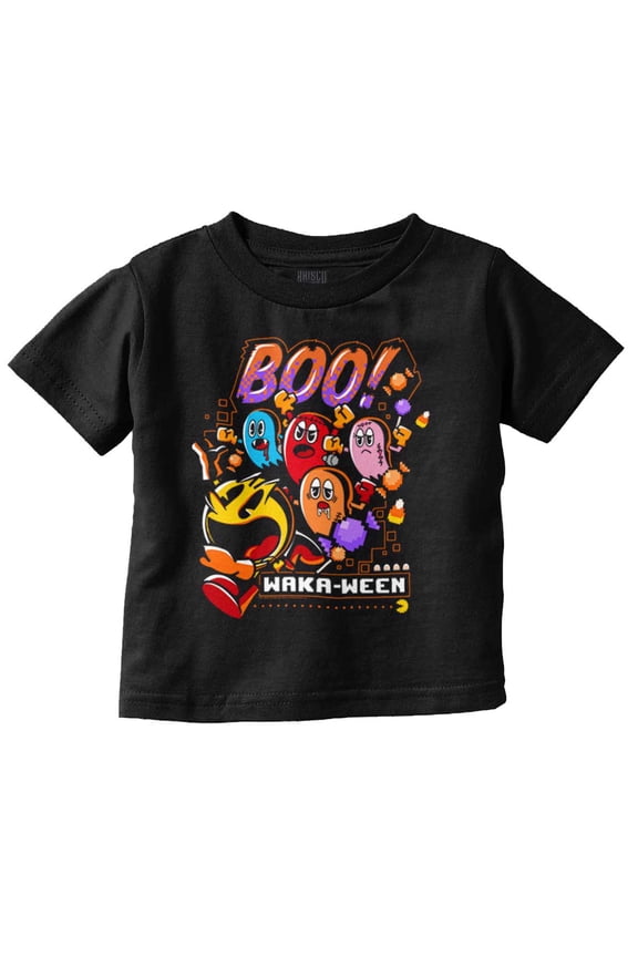 PACMAN Halloween Ghosts Boo Waka-Ween Toddler Boy Girl T Shirt Infant Toddler Brisco Brands 2T