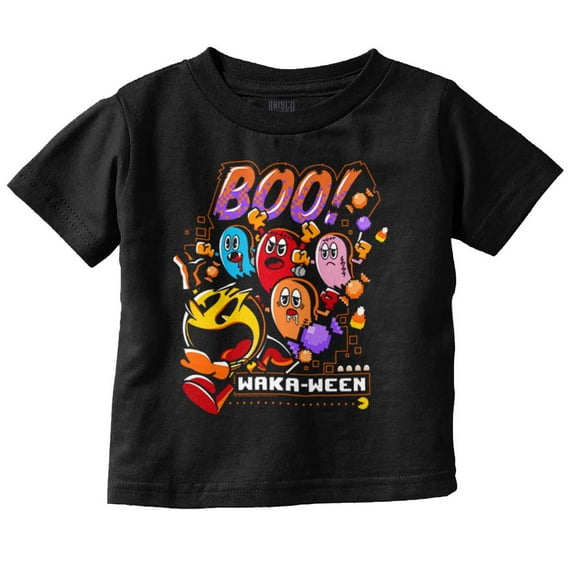 PACMAN Halloween Ghosts Boo Waka-Ween Toddler Boy Girl T Shirt Infant Toddler Brisco Brands 6M