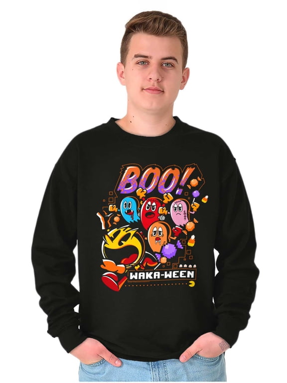 PACMAN Halloween Ghosts Boo Waka-Ween Unisex Plus Size Sweatshirt Brisco Brands 2X