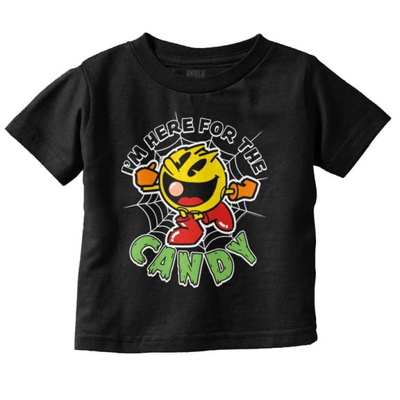 PACMAN Halloween Here For the Candy Toddler Boy Girl T Shirt Infant Toddler Brisco Brands 6M