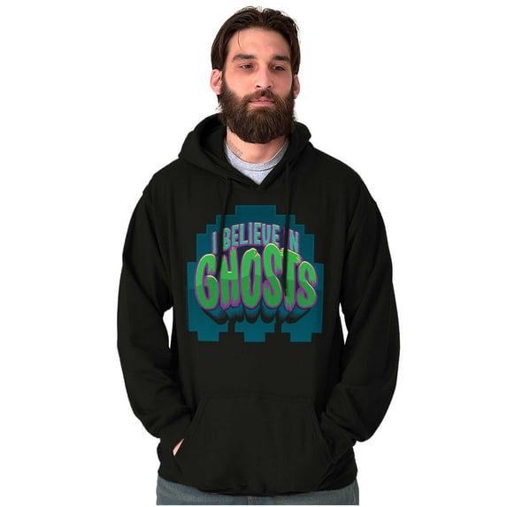 PACMAN Halloween I Believe in Ghosts Hoodie Sweatshirt Women Men Brisco Brands L