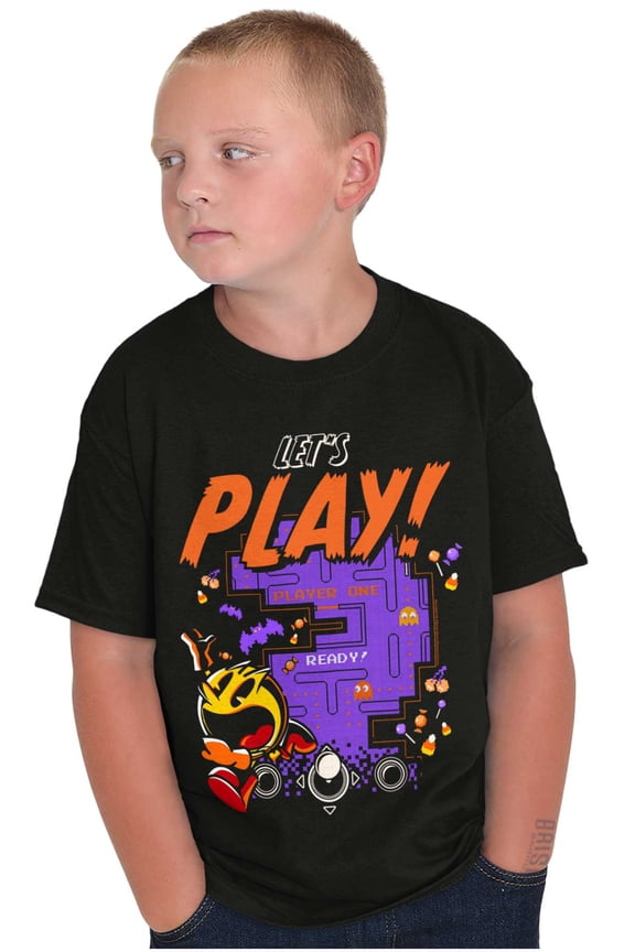 PACMAN Halloween Lets Play Ghosts Crewneck T Shirts Boy Girl Teen Brisco Brands X