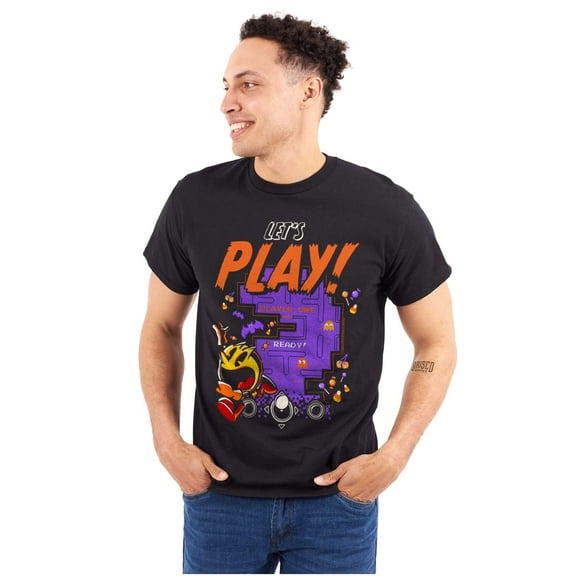 PACMAN Halloween Lets Play Ghosts Men's Graphic T Shirt Tees Brisco Brands S