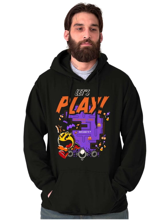 PACMAN Halloween Lets Play Ghosts Unisex Plus Size Hoodie Brisco Brands 3X