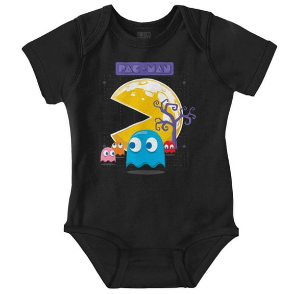 PACMAN Halloween Spooky Moon Night Romper Boys or Girls Infant Baby Brisco Brands NB