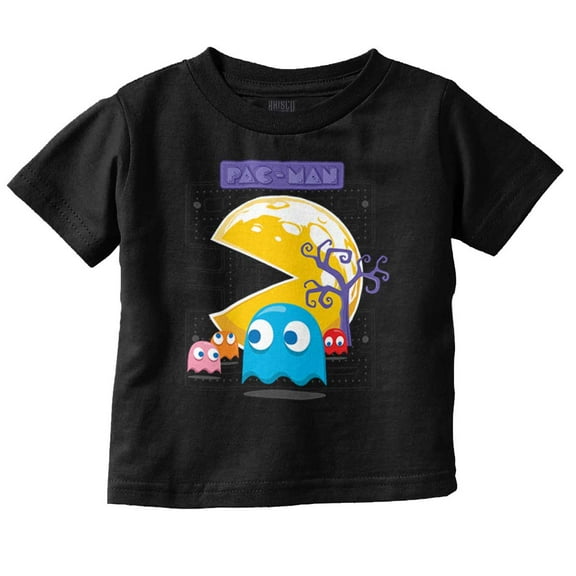 PACMAN Halloween Spooky Moon Night Toddler Boy Girl T Shirt Infant Toddler Brisco Brands 6M