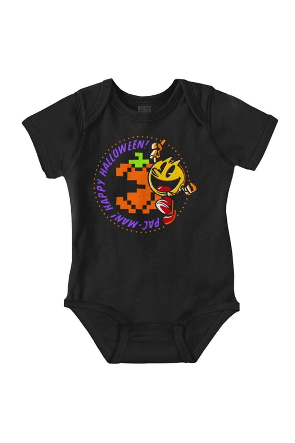 PACMAN Happy Halloween Pumpkin Romper Boys or Girls Infant Baby Brisco Brands NB