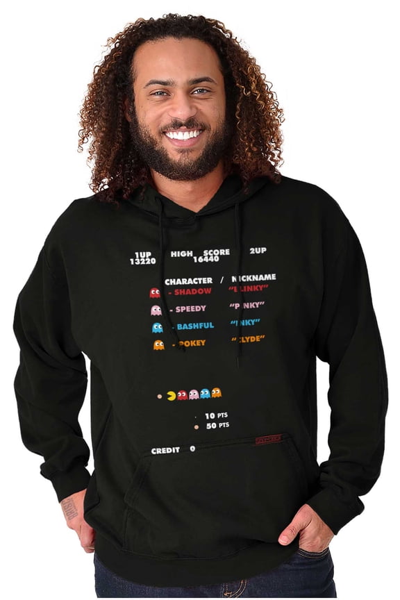 PACMAN High Score Ghosts Vintage 80s Hoodie Sweatshirt Women Men Brisco Brands S