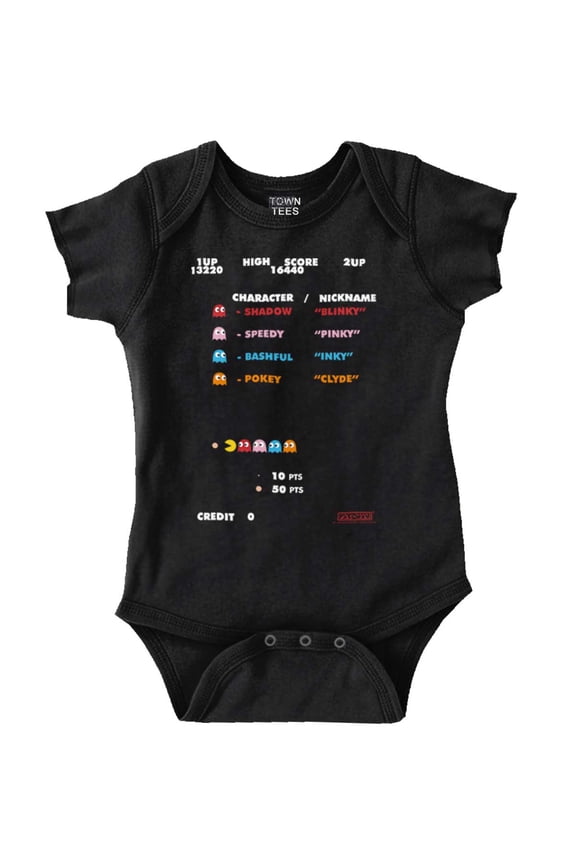 PACMAN High Score Ghosts Vintage 80s Romper Boys or Girls Infant Baby Brisco Brands 6M