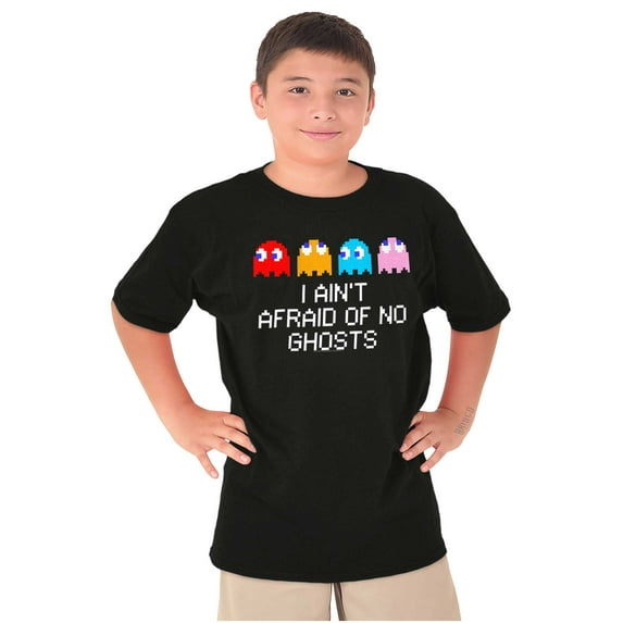 PACMAN I Ain't Afraid of No Ghosts Crewneck T Shirts Boy Girl Teen Brisco Brands S
