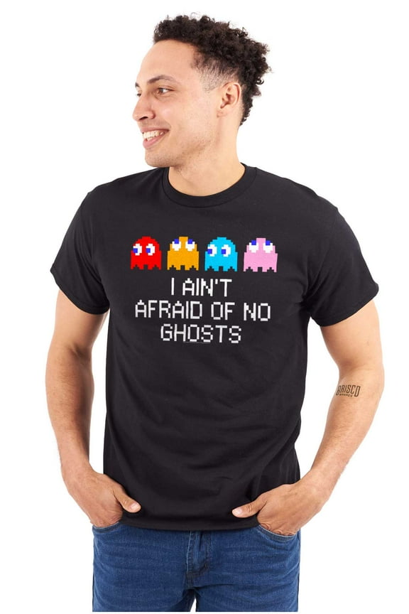 PACMAN I Ain't Afraid of No Ghosts Men's Graphic T Shirt Tees Brisco Brands S