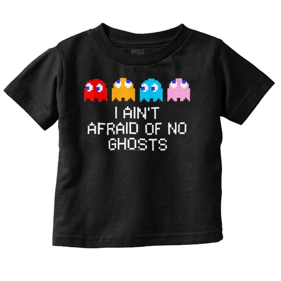 PACMAN I Ain't Afraid of No Ghosts Toddler Boy Girl T Shirt Infant Toddler Brisco Brands 6M