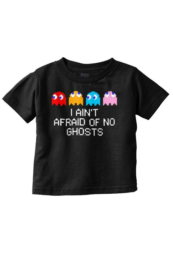 PACMAN I Ain't Afraid of No Ghosts Toddler Boy Girl T Shirt Infant Toddler Brisco Brands 6M