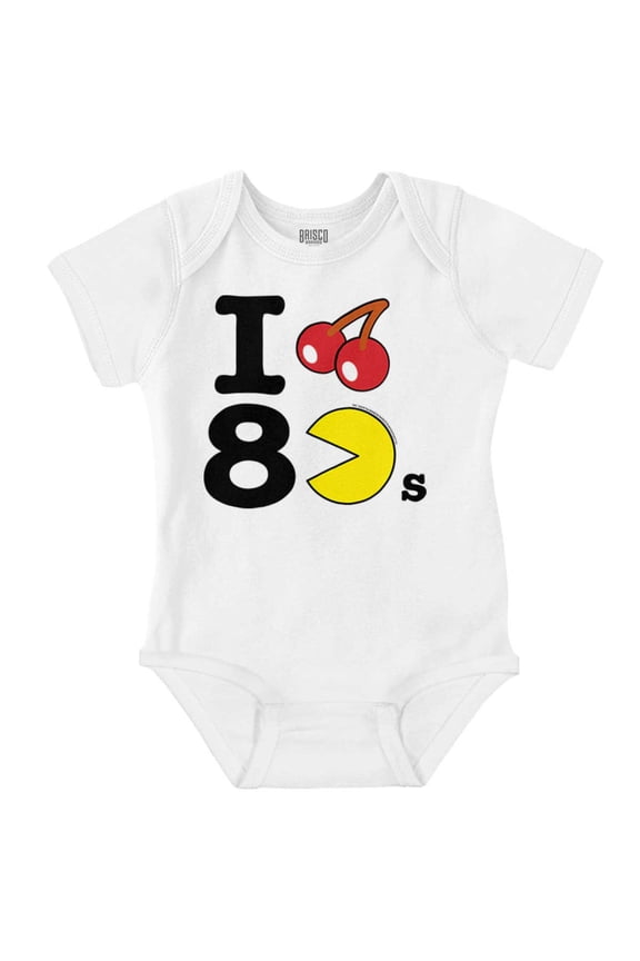 PACMAN I Love the 80s Cherry Fruit Romper Boys or Girls Infant Baby Brisco Brands 18M
