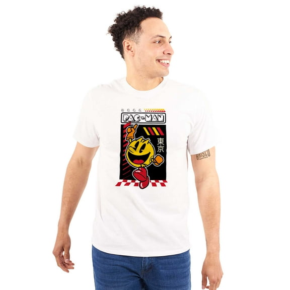 PACMAN Kanji Video Arcade Game Men's Graphic T Shirt Tees Brisco Brands 4X