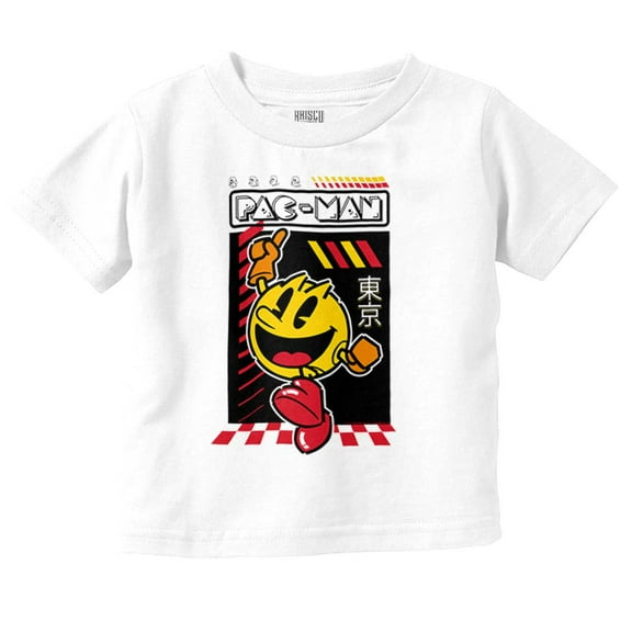 PACMAN Kanji Video Arcade Game Toddler Boy Girl T Shirt Infant Toddler Brisco Brands 6M