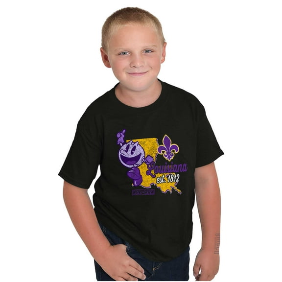 PACMAN Louisiana State Mardi Gras Crewneck T Shirts Boy Girl Teen Brisco Brands X