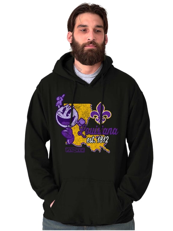 PACMAN Louisiana State Mardi Gras Hoodie Sweatshirt Women Men Brisco Brands S