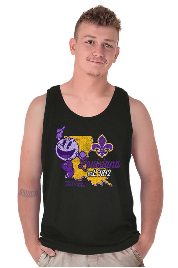 PACMAN Louisiana State Mardi Gras Tank Top T Shirts Men Women Brisco Brands S