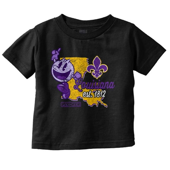 PACMAN Louisiana State Mardi Gras Toddler Boy Girl T Shirt Infant Toddler Brisco Brands 6M
