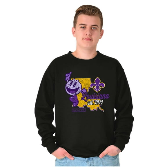 PACMAN Louisiana State Mardi Gras Unisex Plus Size Sweatshirt Brisco Brands 4X