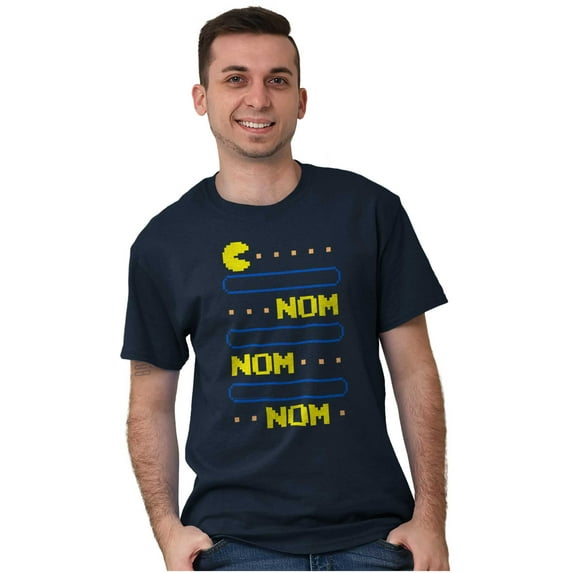 PACMAN Nom Nom Hungry Foodie Gamer Men's Graphic T Shirt Tees Brisco Brands S