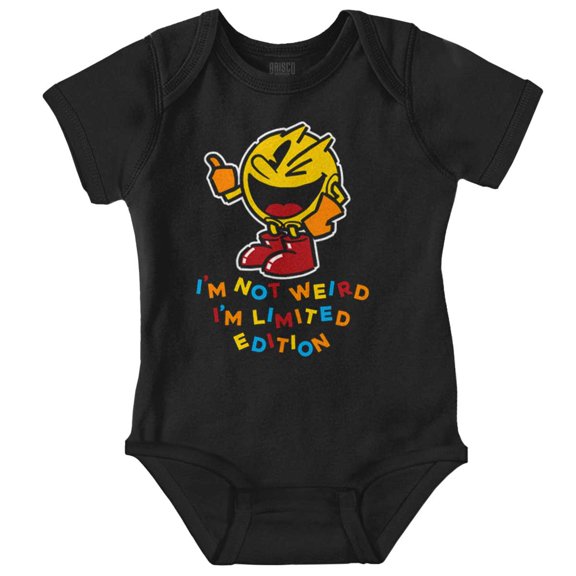PACMAN Not Weird I'm Limited Edition Romper Boys or Girls Infant Baby Brisco Brands 6M